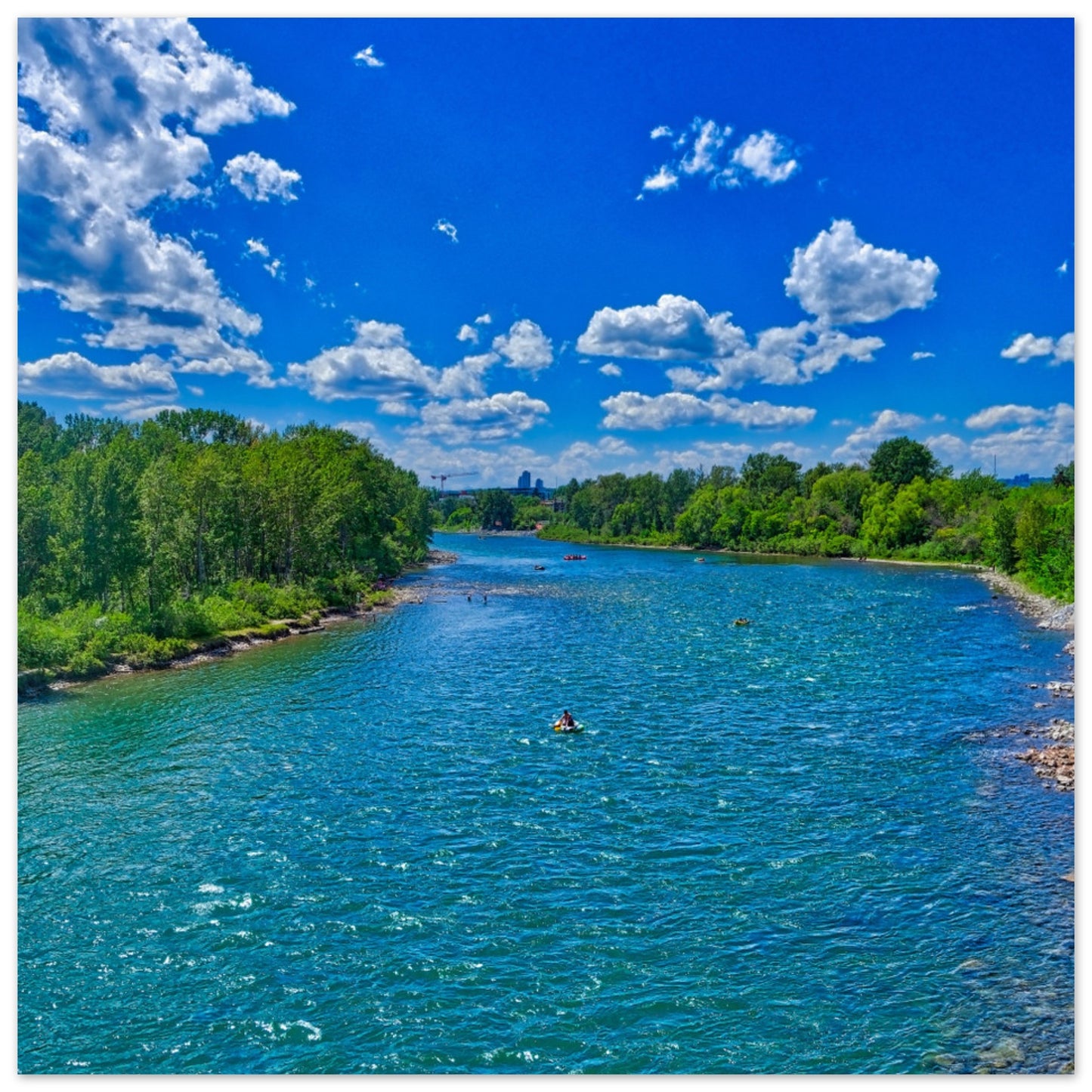 Premium Semi-Glossy Poster Print - Prince's Island Park Bow River HDR