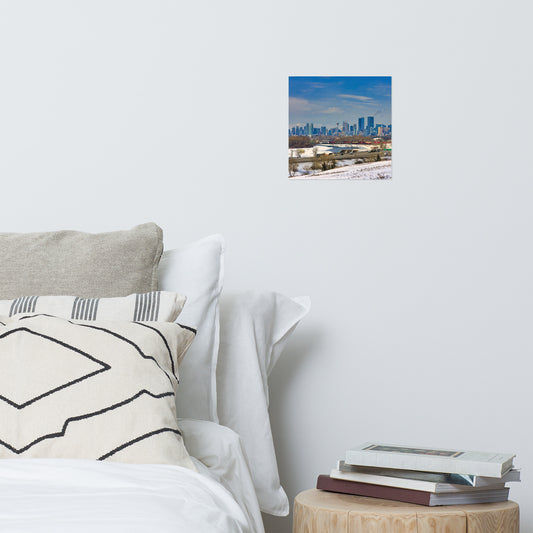 Matte Poster Print - Downtown Calgary Skyline Max Bell Centre Winter
