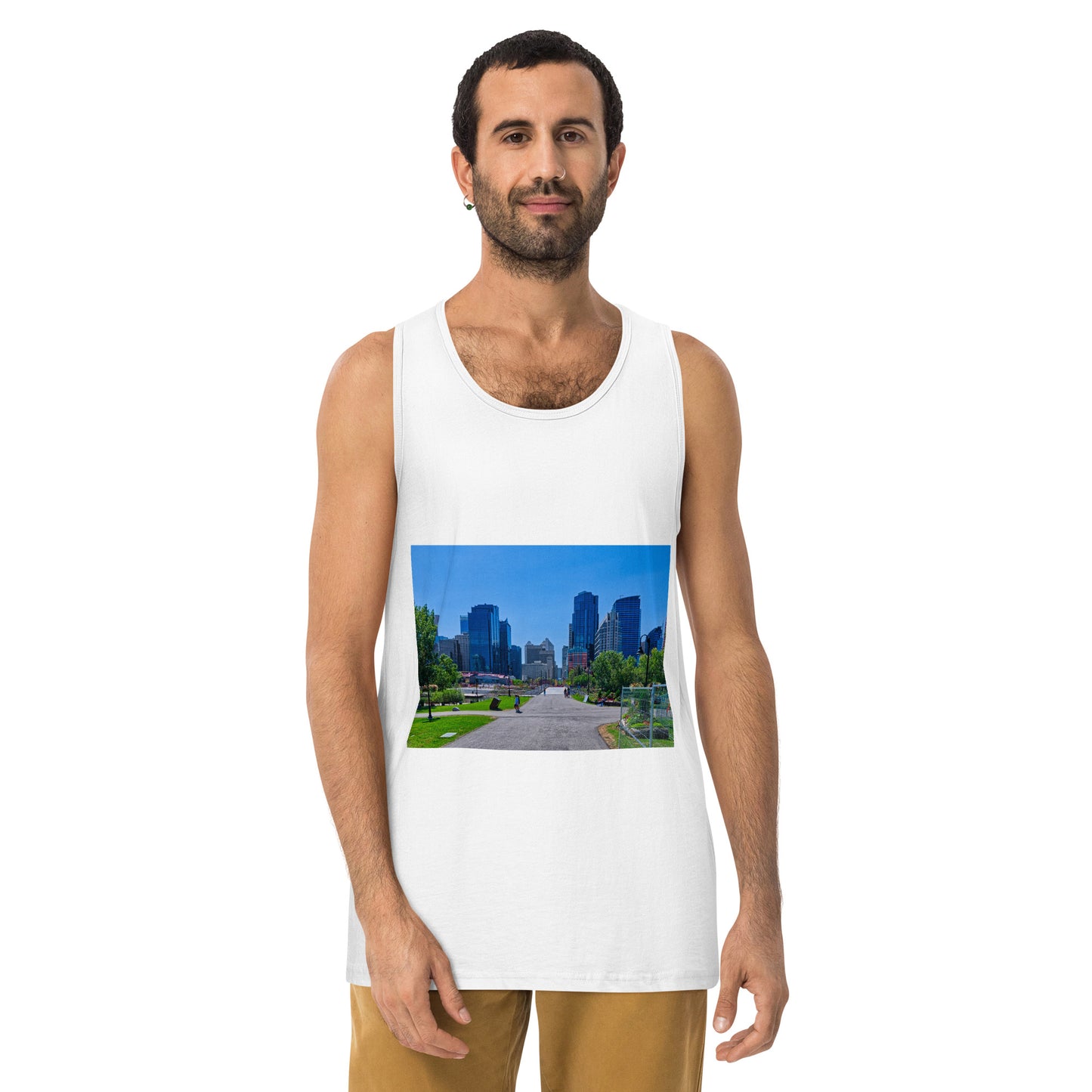 Men’s Premium Tank Top - Downtown Calgary Prince's Island Park HDR