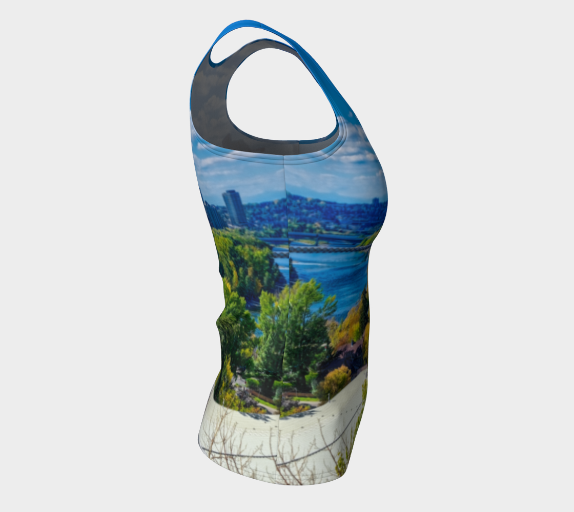 Women's Fitted Regular Tank Top - Bow River Peace Bridge McHugh Bluff Fall HDR