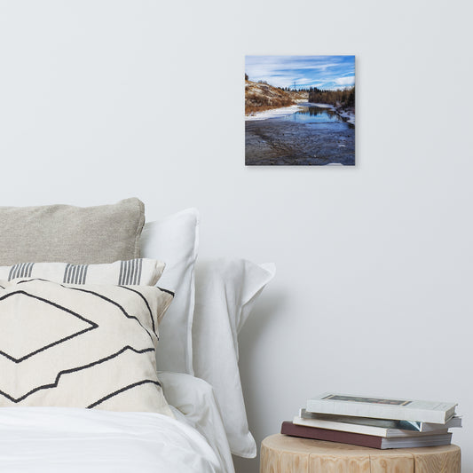 Canvas Print - Elbow River Sandy Beach Park Winter