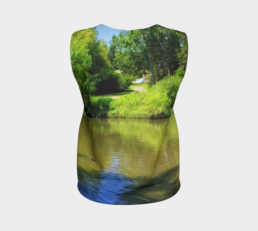 Women's All-Over Loose Long Tank Top - Confederation Park Pond