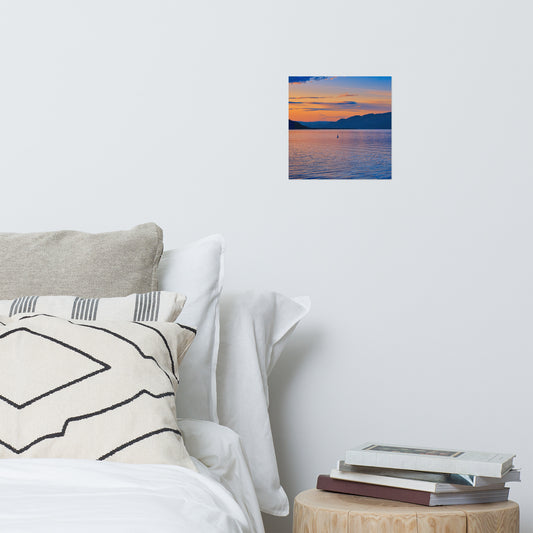 Matte Poster Print - Penticton Okanagan Lake Sunset