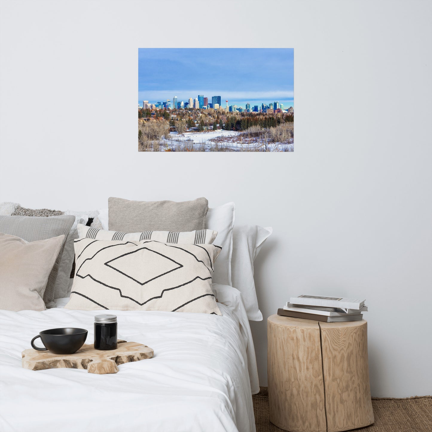 Matte Poster Print - Downtown Calgary HDR Winter River Park