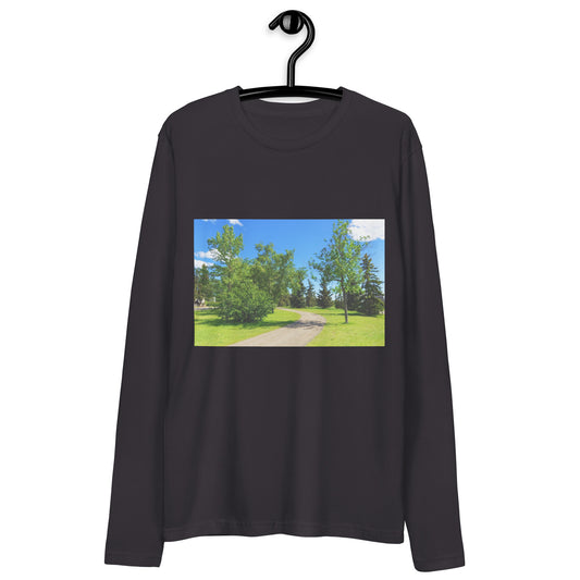 Men's Long Sleeve Fitted Crew - Calgary in the Summer