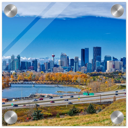 Acrylic Print - Downtown Calgary Max Bell Centre Fall HDR