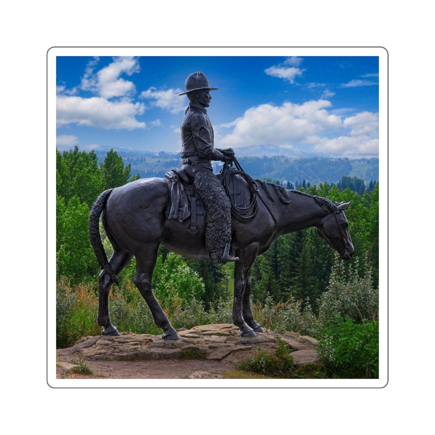 Square Stickers - Men of Vision Statue