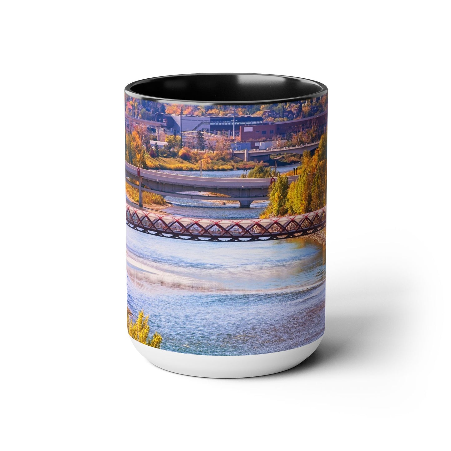 Accent Coffee Mugs, 15oz - Peace Bridge McHugh Bluff Fall