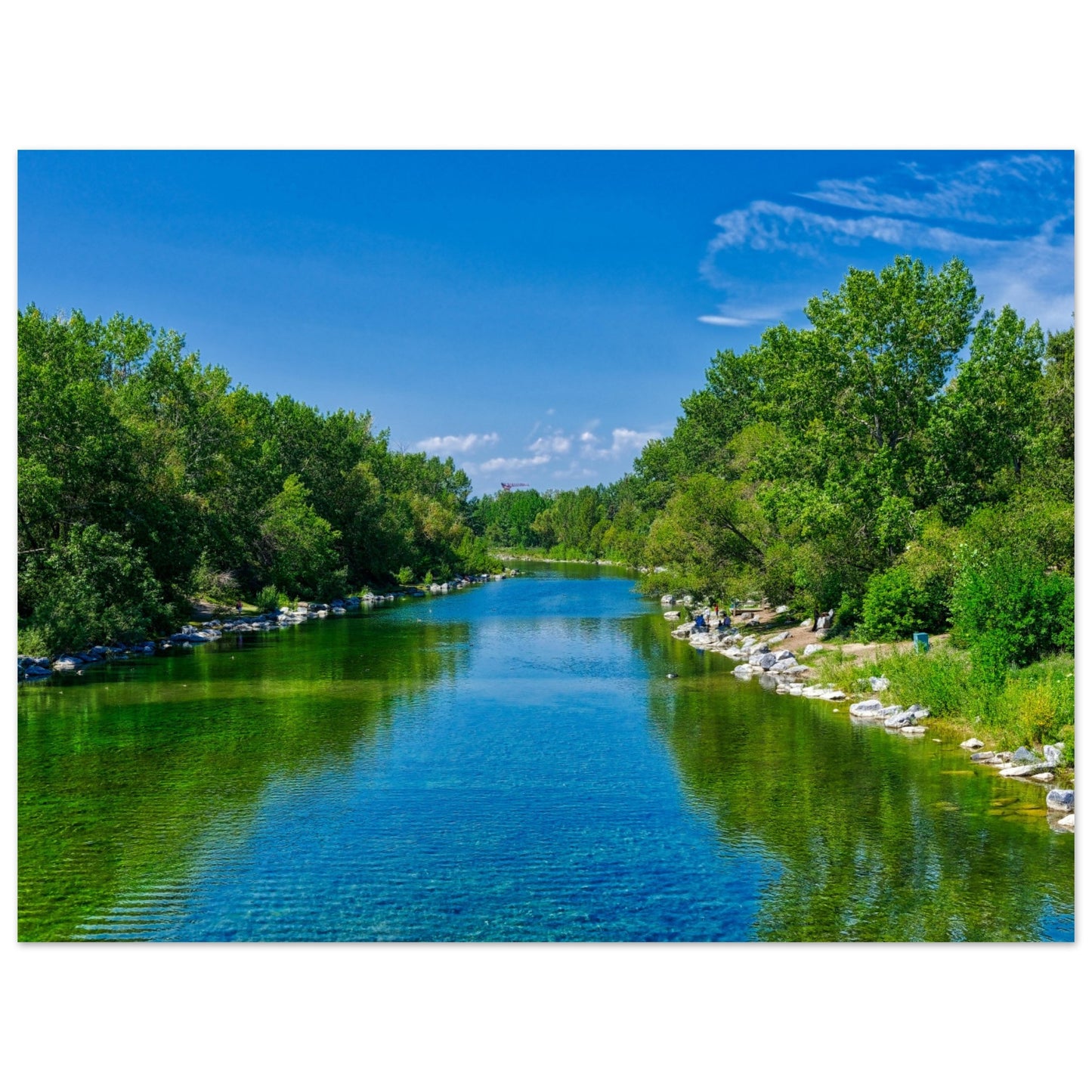 Premium Semi-Glossy Poster Print - Bow River South Prince's Island Park HDR