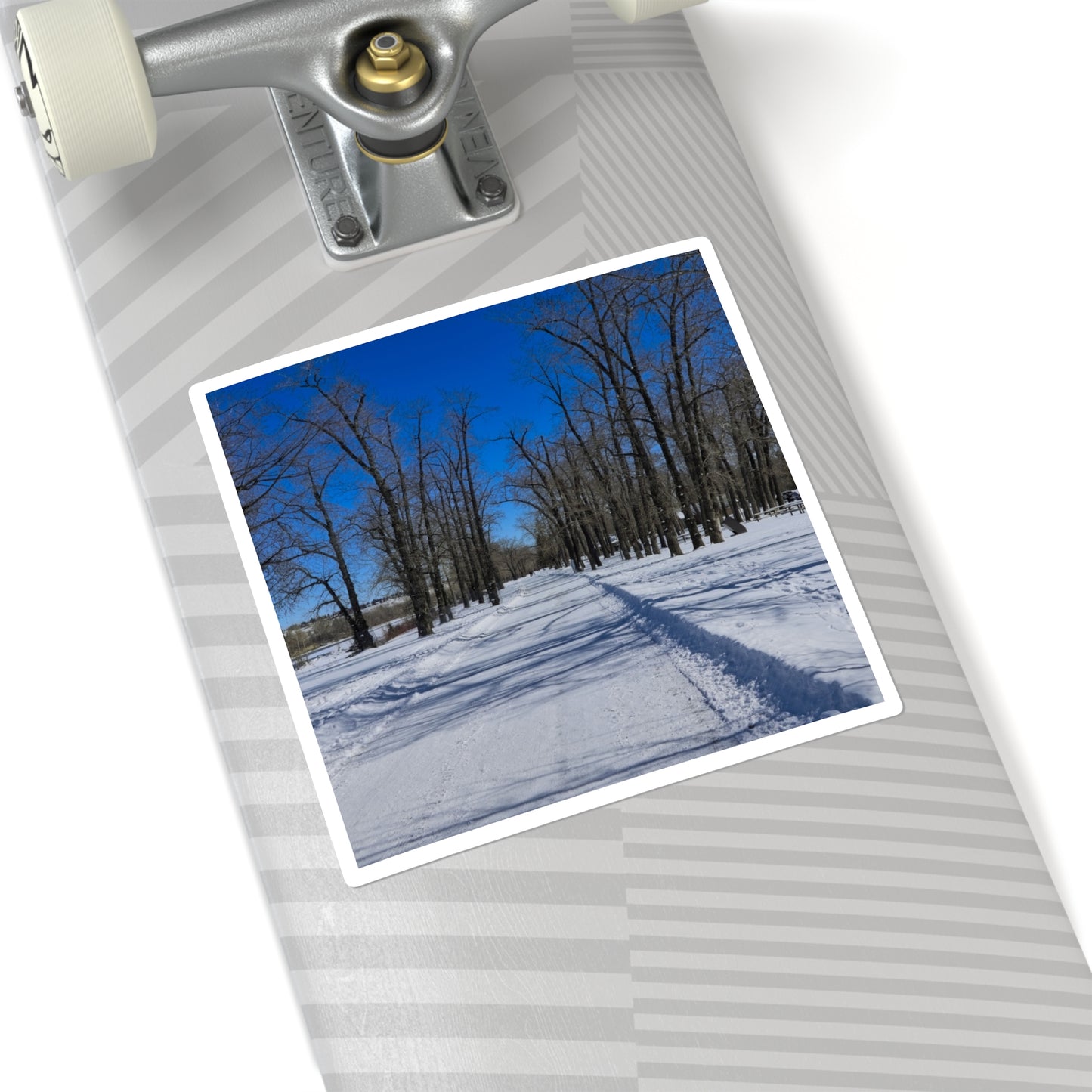 Square Stickers - Bowness Park Pathway Winter