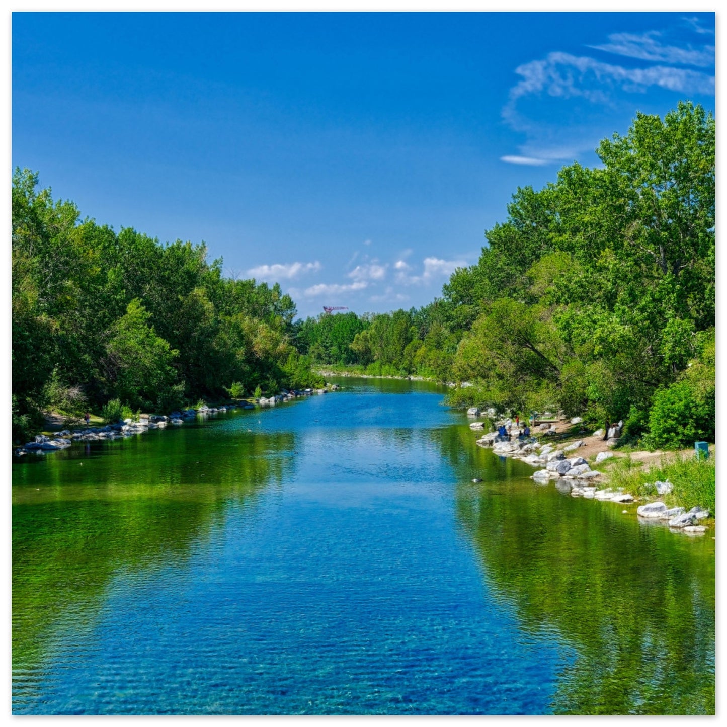 Premium Semi-Glossy Poster Print - Bow River South Prince's Island Park HDR