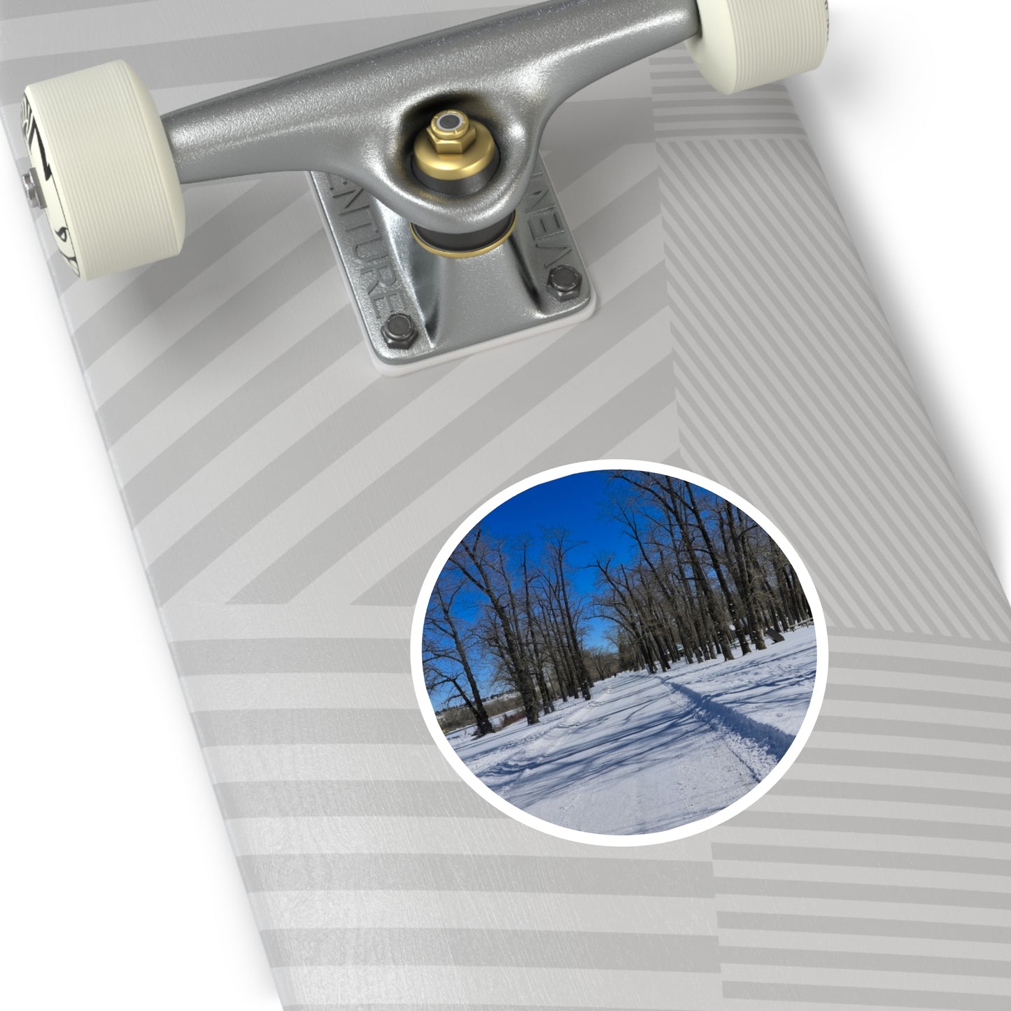 Round Stickers - Bowness Park Pathway Winter