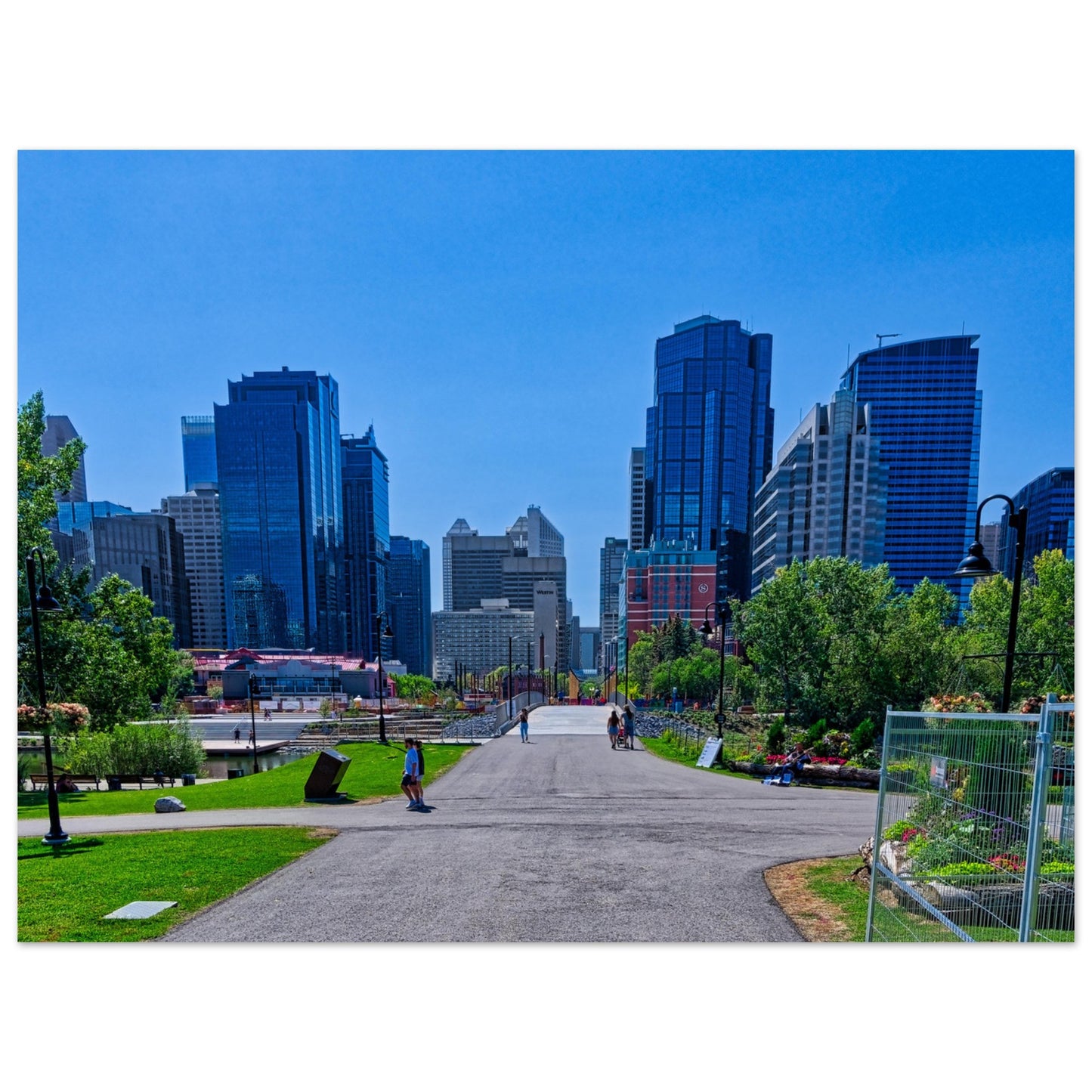 Premium Semi-Glossy Poster Print - Downtown Calgary Prince's Island Park HDR