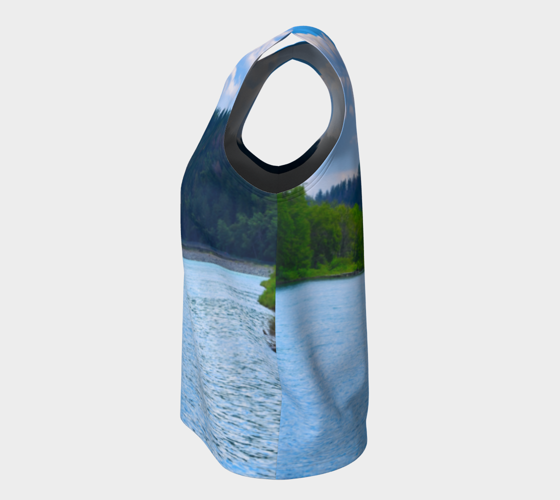 Women's Loose All-Over Long Tank Top - Edworthy Park Bow River