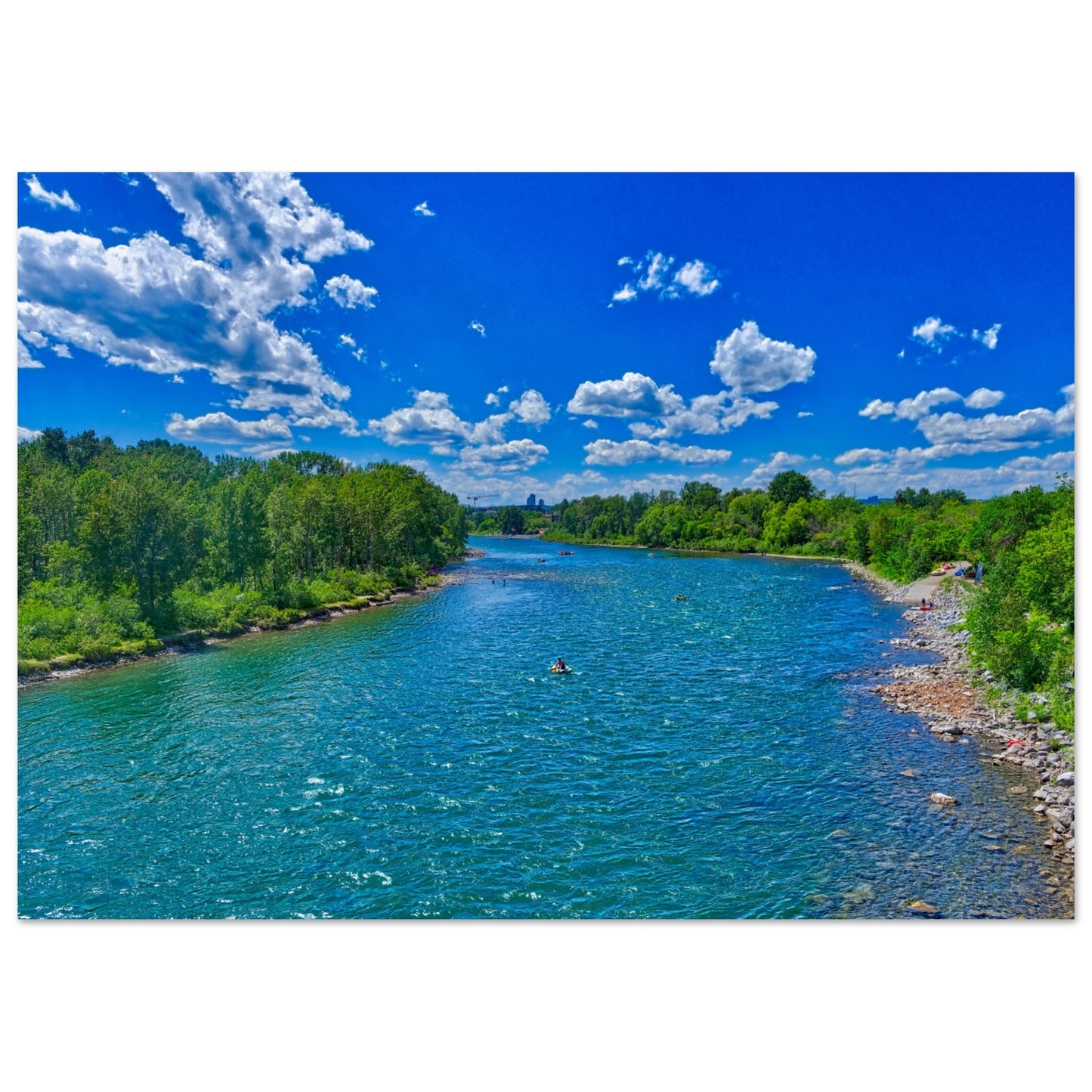 Premium Semi-Glossy Poster Print - Prince's Island Park Bow River HDR