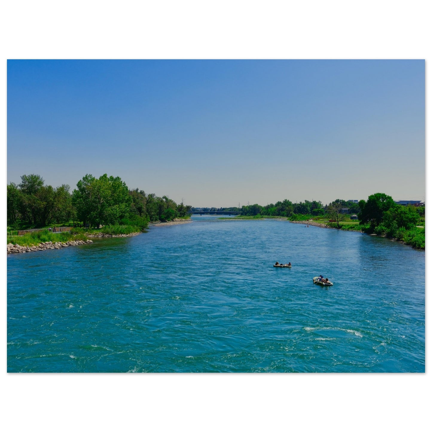 Premium Semi-Glossy Poster Print - Bow River George C. King Bridge