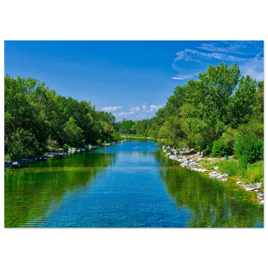 Premium Semi-Glossy Poster Print - Bow River South Prince's Island Park HDR
