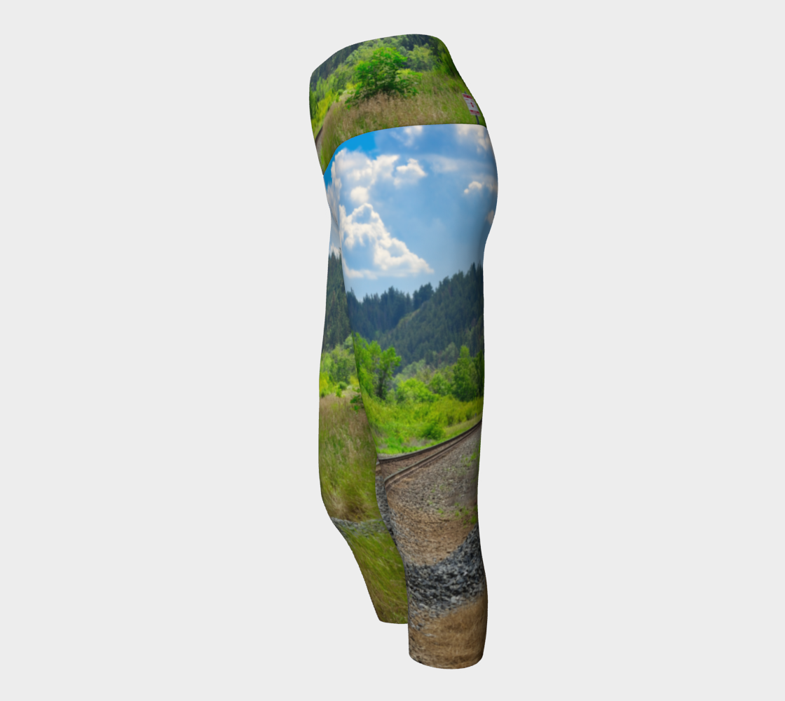 Women's Yoga Capris - Edworthy Park CPKC Tracks