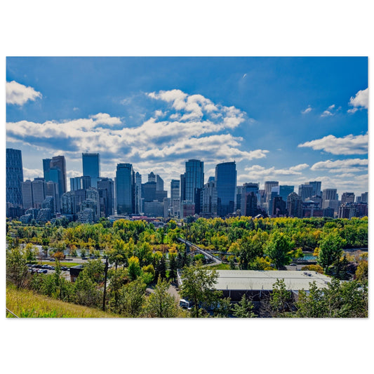 Premium Semi-Glossy Poster Print - Downtown Calgary McHugh Bluff Fall