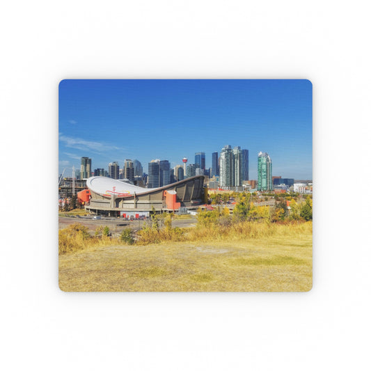 Rectangular Mouse Pad - Downtown Calgary and Fall Colours Scotsman's Hill
