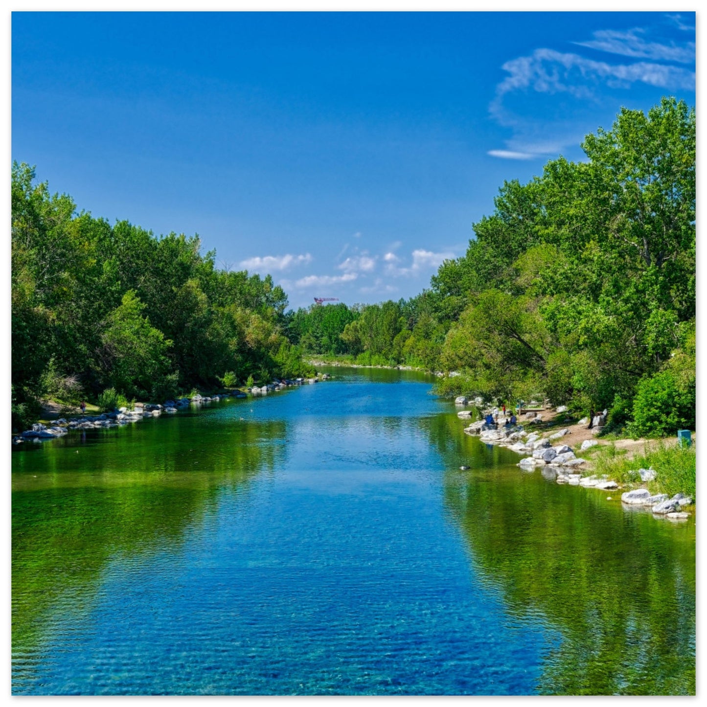 Premium Semi-Glossy Poster Print - Bow River South Prince's Island Park HDR