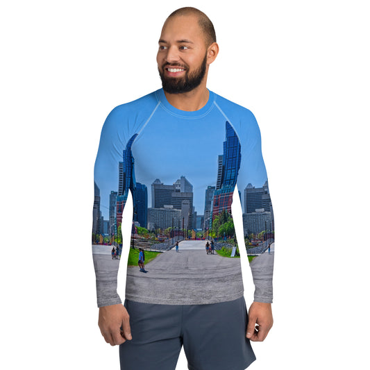 Men's Rash Guard - Downtown Calgary Prince's Island Park HDR
