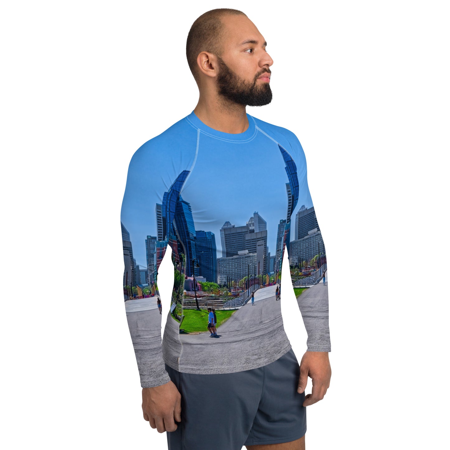 Men's Rash Guard - Downtown Calgary Prince's Island Park HDR