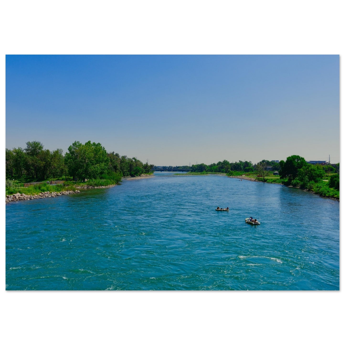 Premium Semi-Glossy Poster Print - Bow River George C. King Bridge