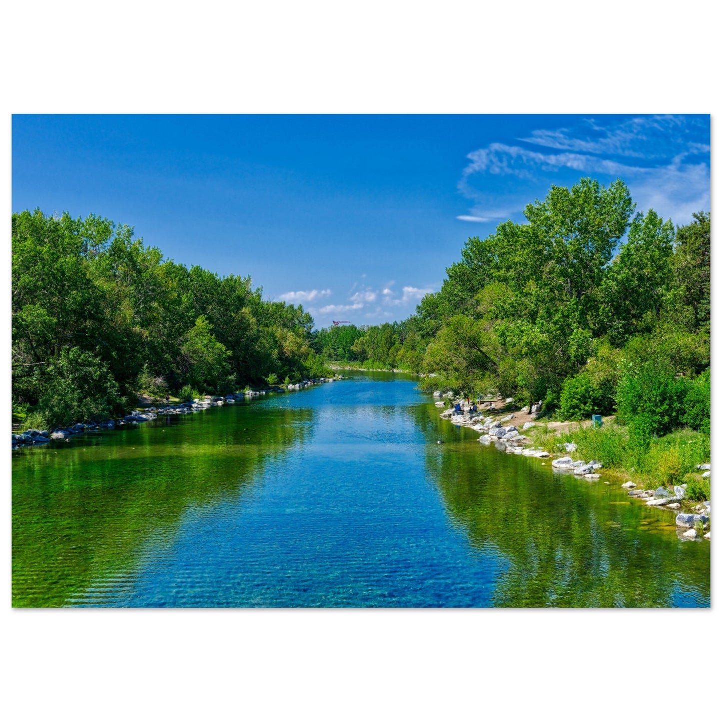 Premium Semi-Glossy Poster Print - Bow River South Prince's Island Park HDR
