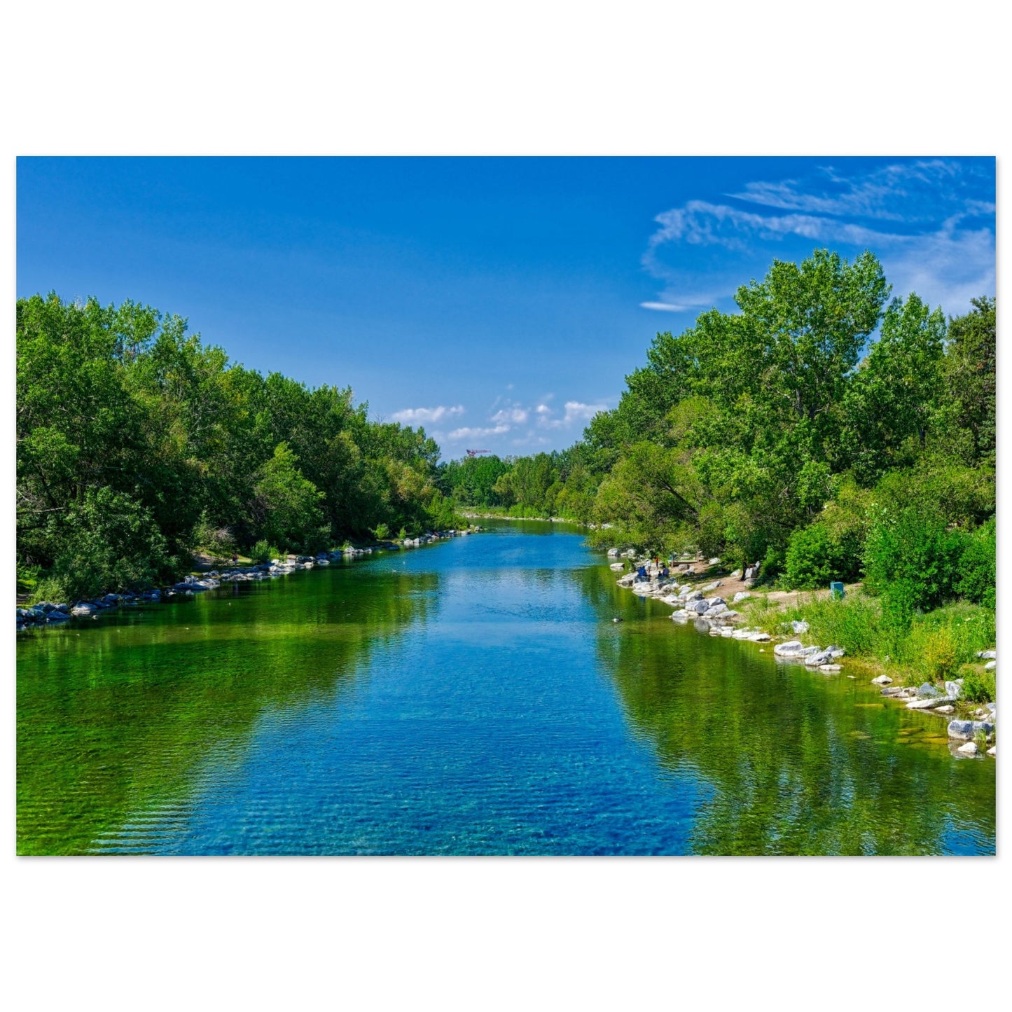 Premium Semi-Glossy Poster Print - Bow River South Prince's Island Park HDR