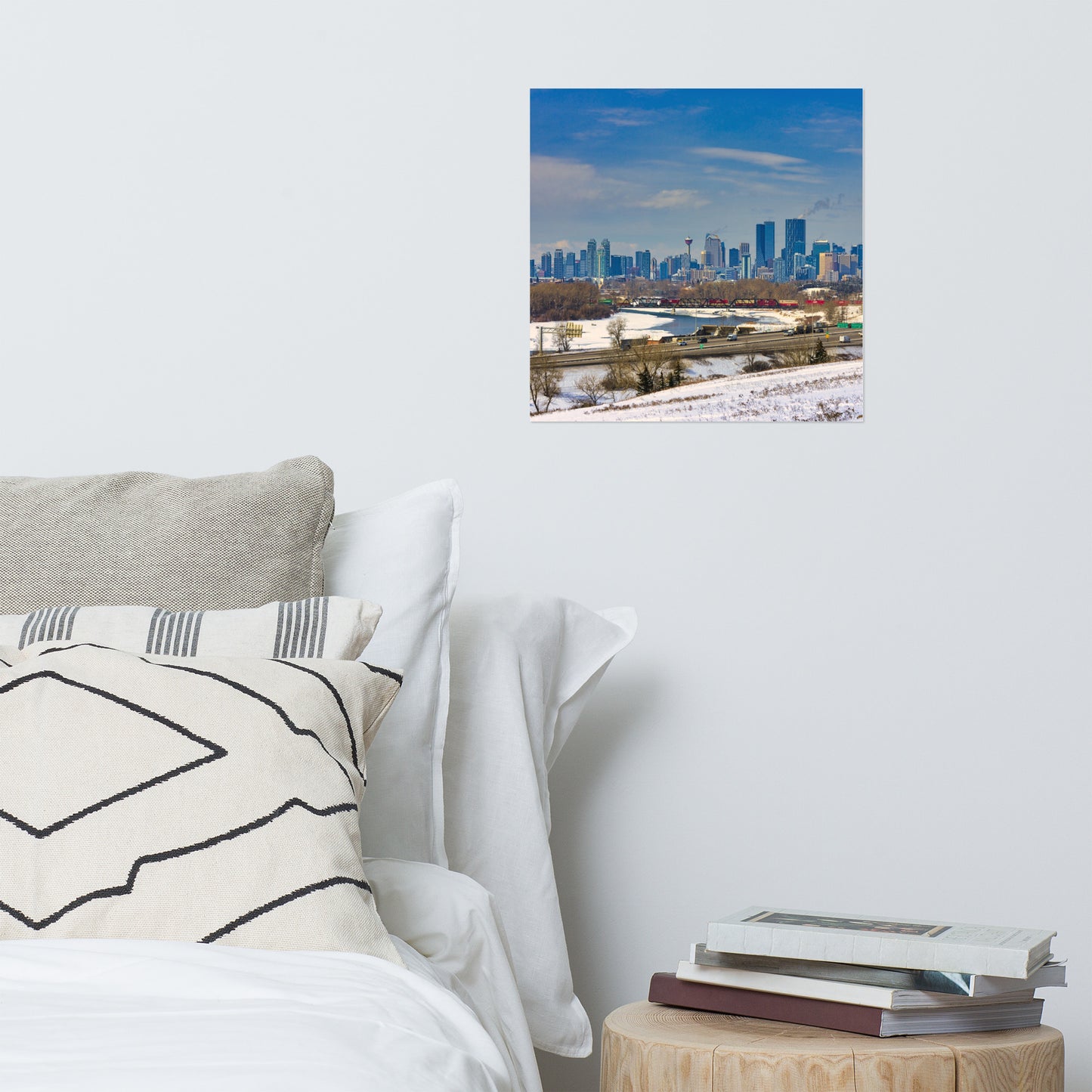 Matte Poster Print - Downtown Calgary Skyline Max Bell Centre Winter