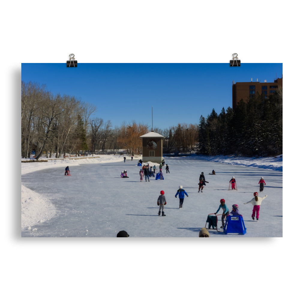 Matte Poster Print - Bowness Park Lagoon Winter