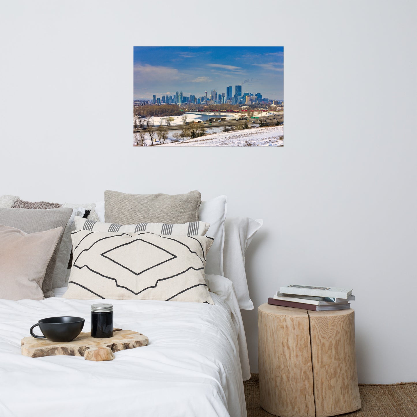 Matte Poster Print - Downtown Calgary Skyline Max Bell Centre Winter