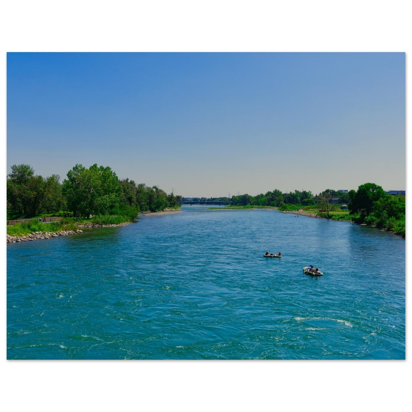 Premium Semi-Glossy Poster Print - Bow River George C. King Bridge