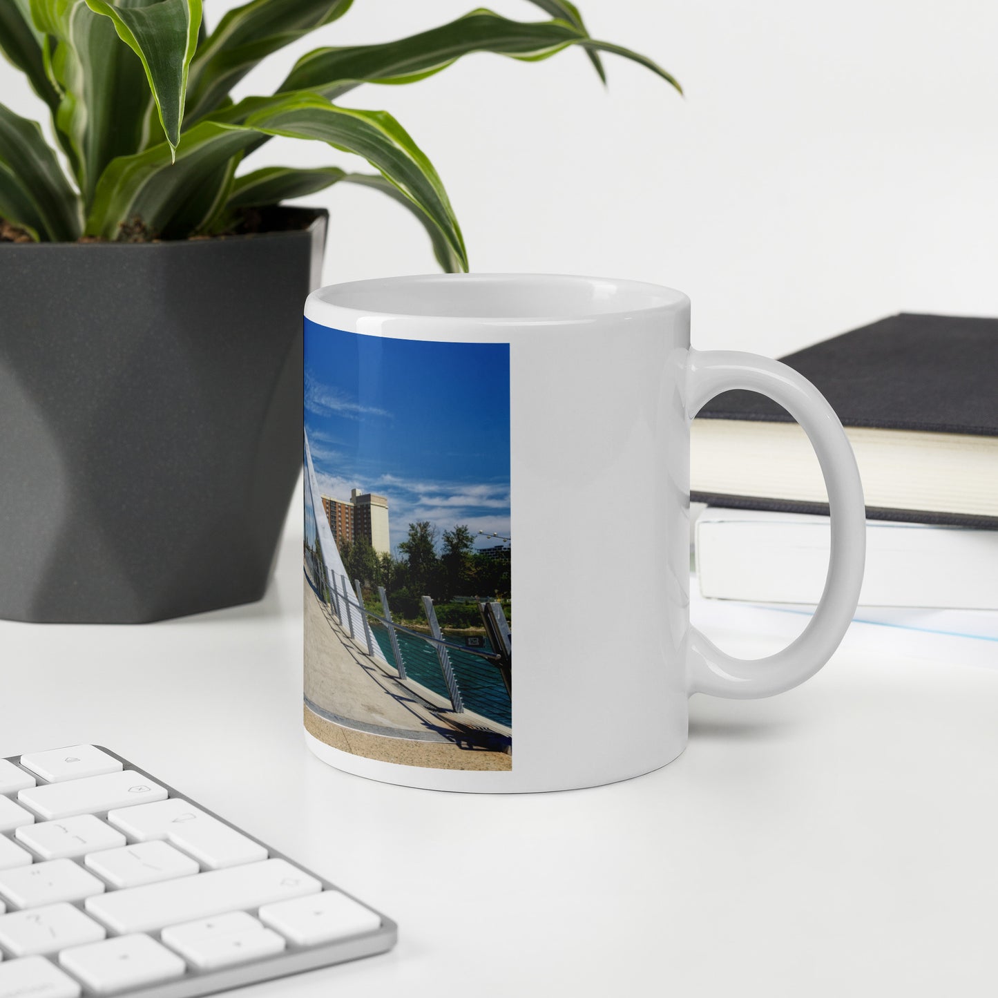 White Glossy Mug - George C. King  Bridge