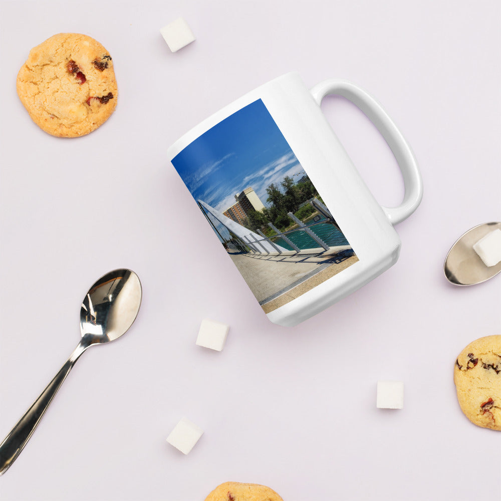 White Glossy Mug - George C. King  Bridge