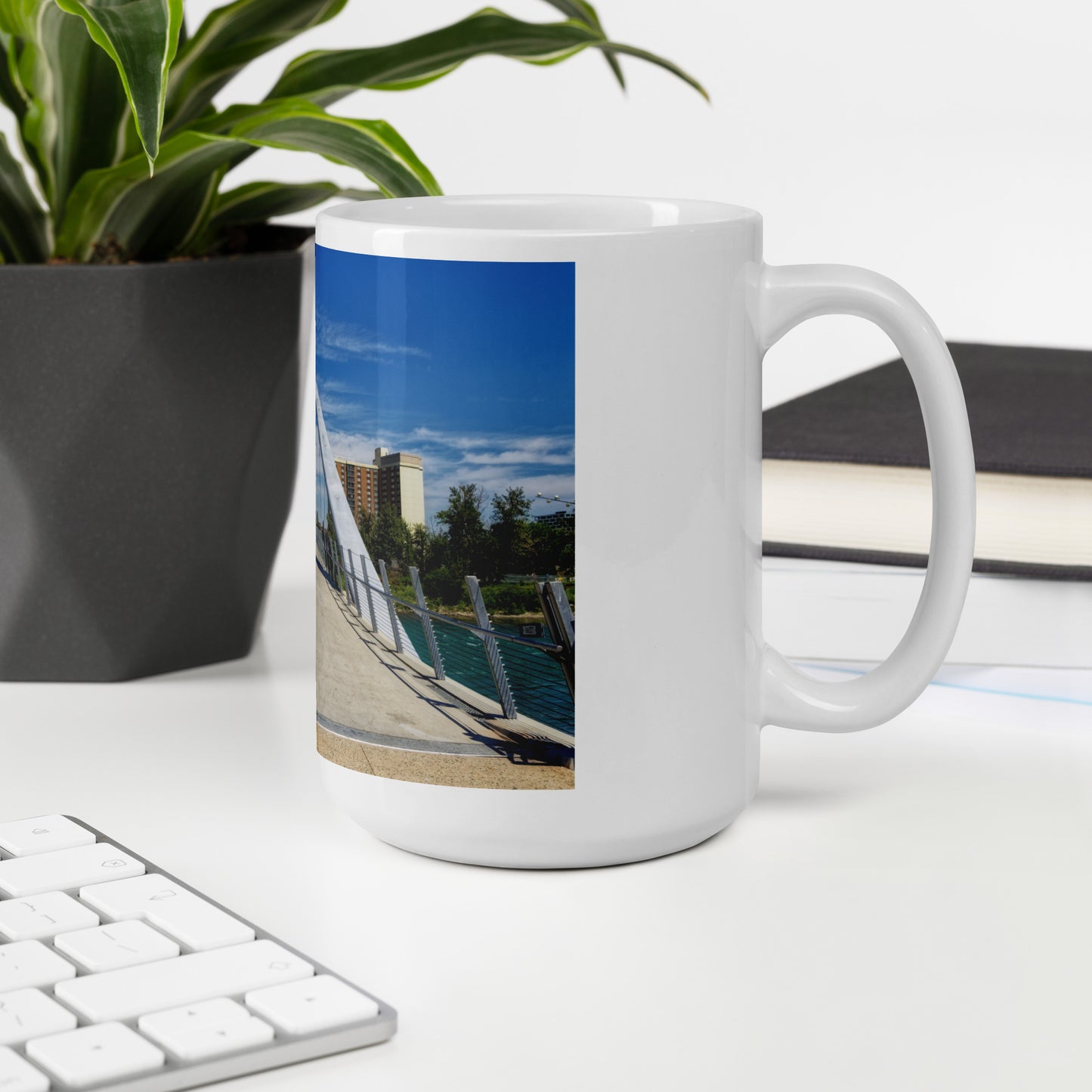 White Glossy Mug - George C. King  Bridge