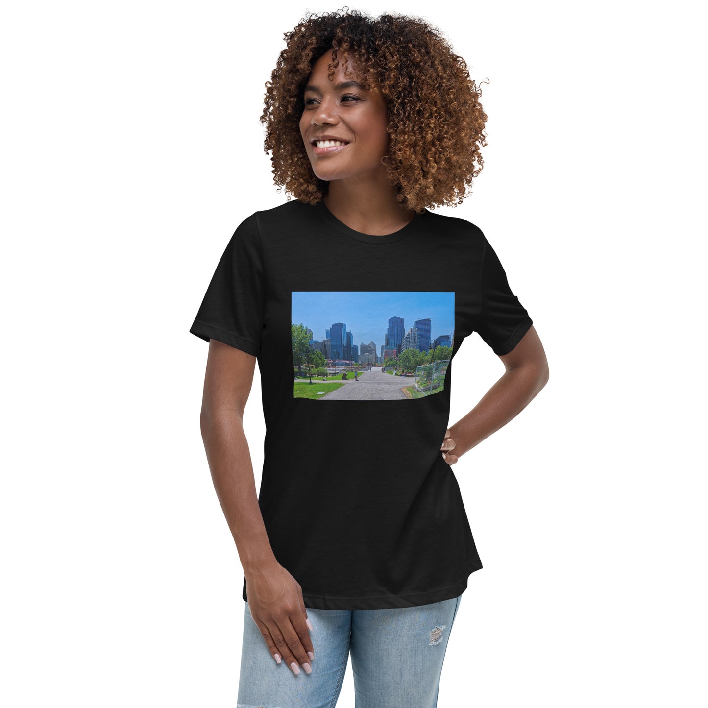 Women's Relaxed T-Shirt - Downtown Calgary Prince's Island Park HDR