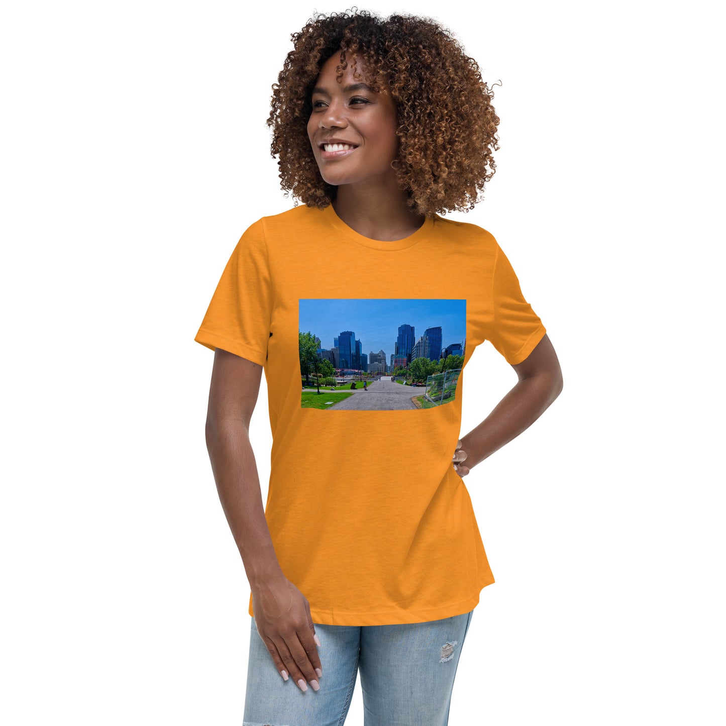 Women's Relaxed T-Shirt - Downtown Calgary Prince's Island Park HDR