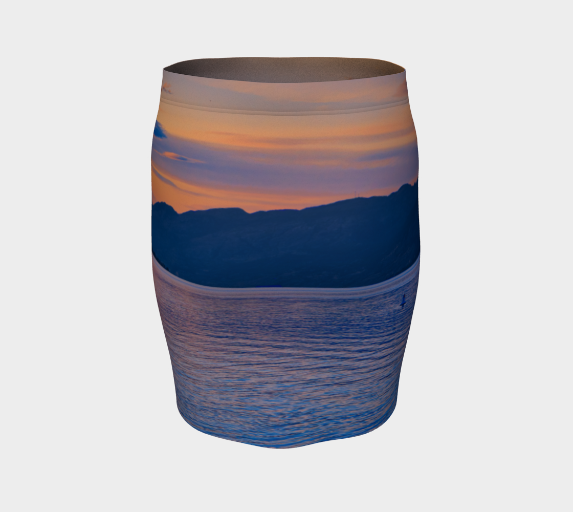 Women's Fitted Skirt - Penticton Okanagan Lake Sunset