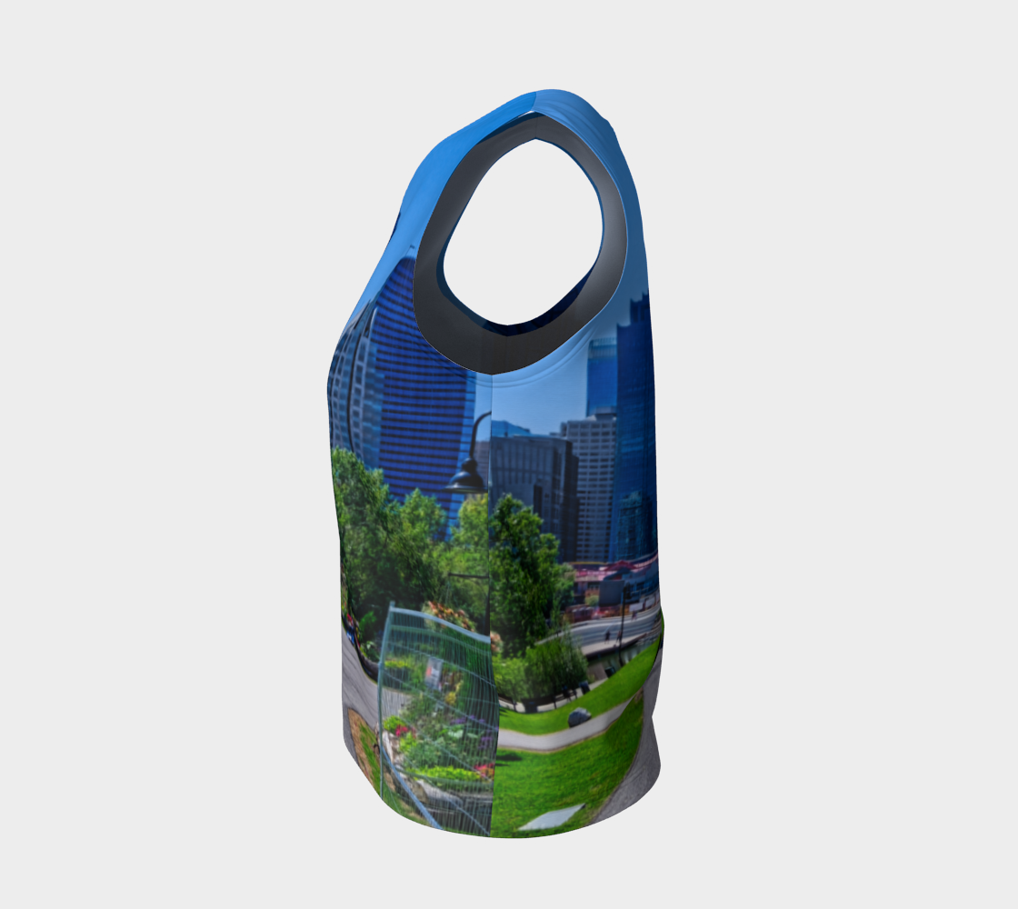 Women's All Over Loose Regular Tank Top - Downtown Calgary Prince's Island Park HDR