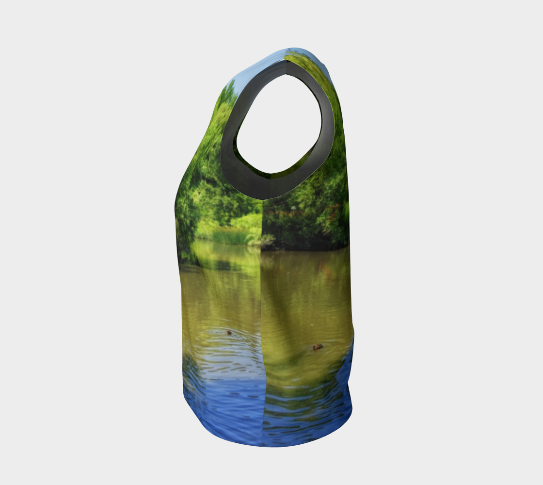 Women's All-Over Loose Long Tank Top - Confederation Park Pond
