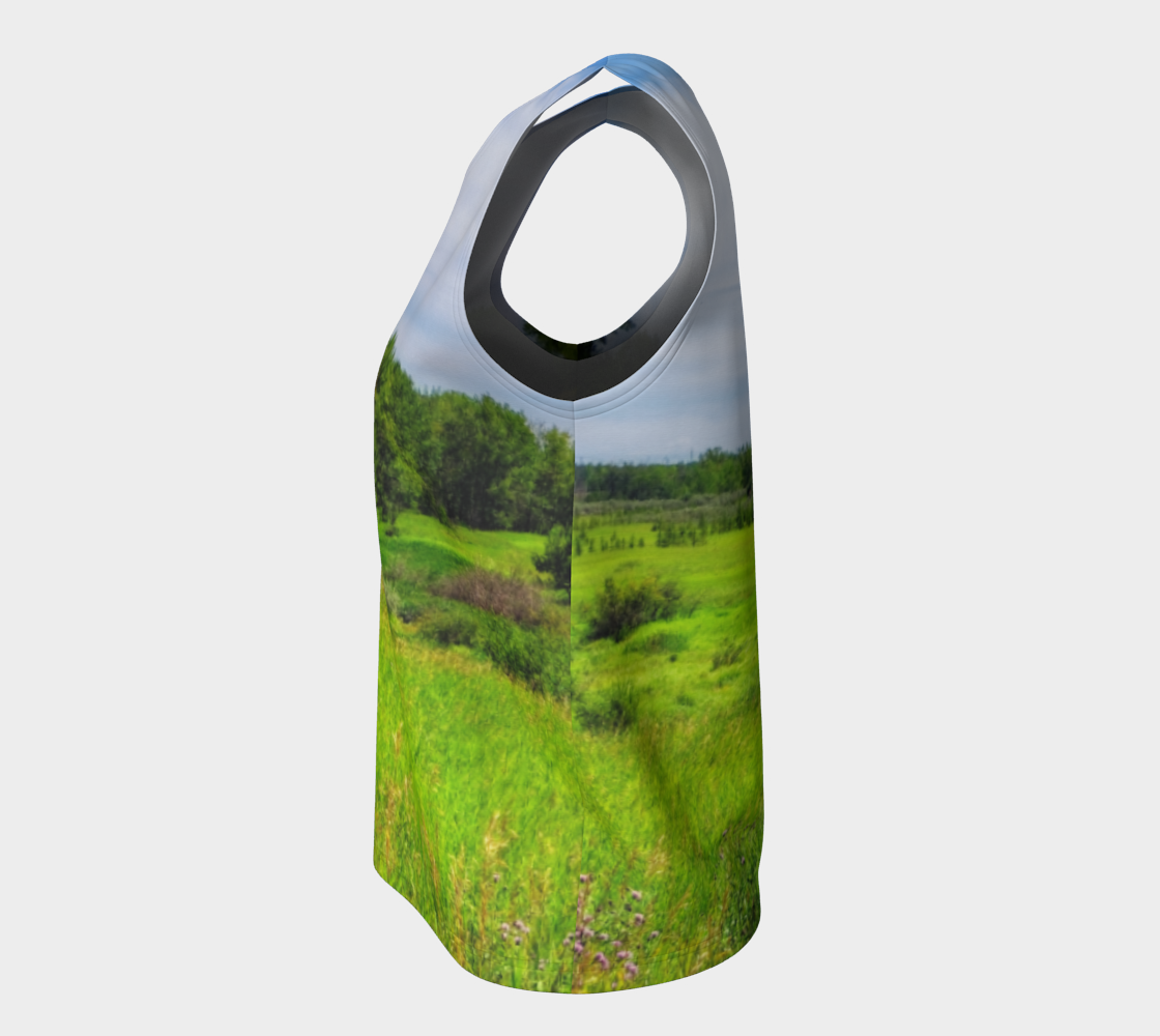 Women's All-Over Loose Long Tank Top - Fish Creek Park Votier's Flats Meadow