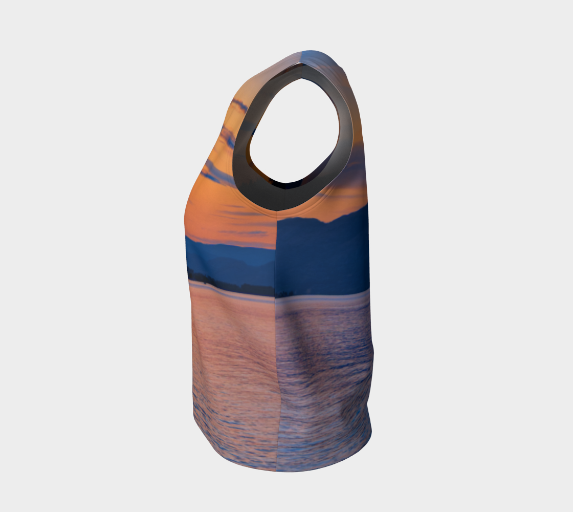 Women's All-Over Loose Long Tank Top - Penticton Okanagan Lake Sunset