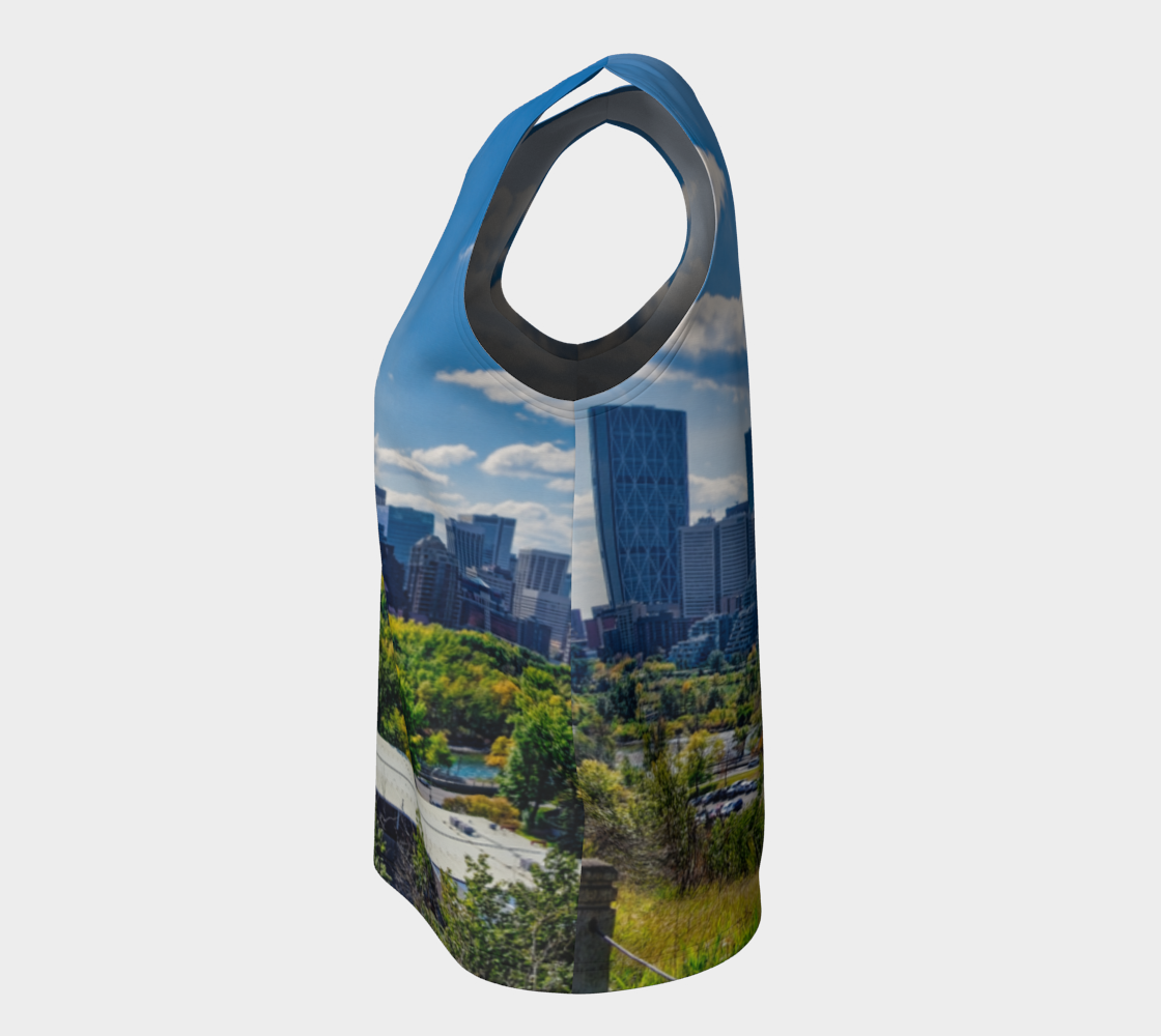 Women's Loose Long Tank Top - Downtown Calgary McHugh Bluff Fall