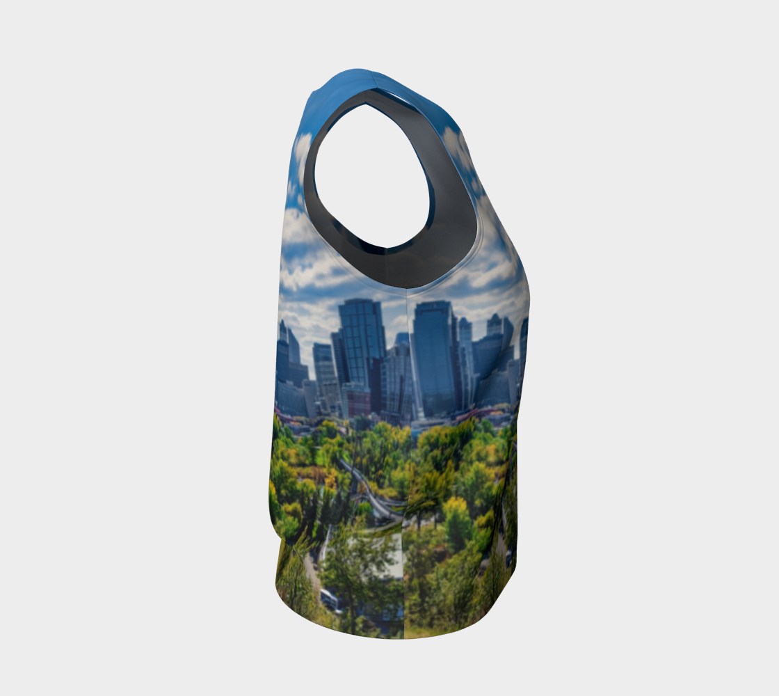 Women's Loose Long Tank Top - Downtown Calgary McHugh Bluff Fall