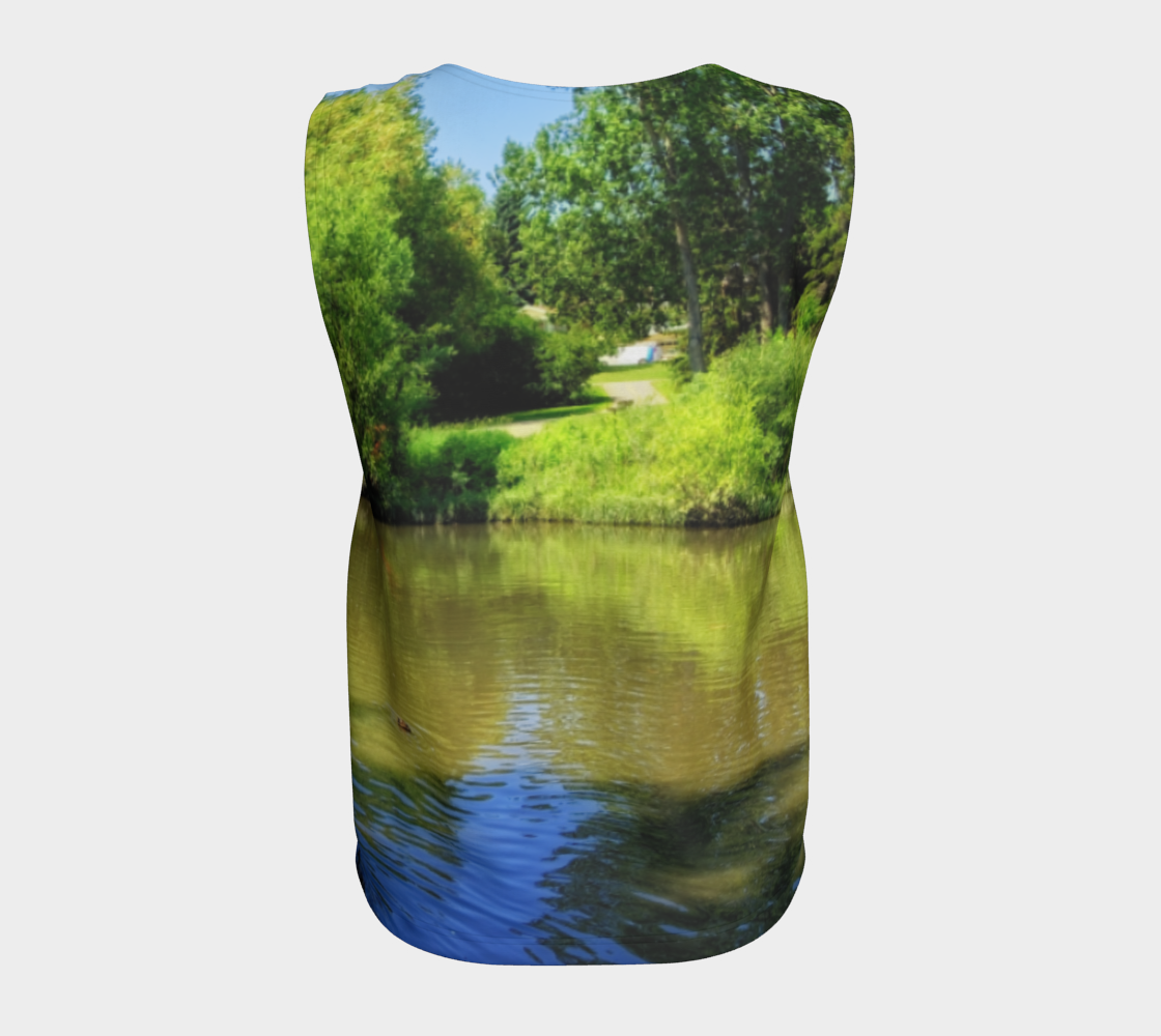 Women's All-Over Loose Long Tank Top - Confederation Park Pond