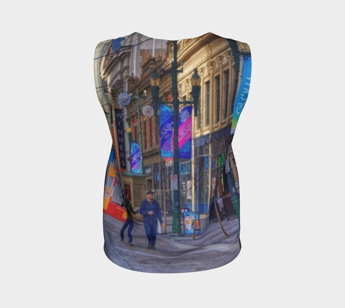 Women's All-Over Loose Long Tank Top - Downtown Calgary Stephen Avenue