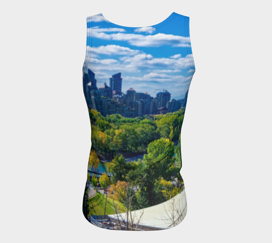 Women's Fitted Regular Tank Top - Bow River Peace Bridge McHugh Bluff Fall HDR