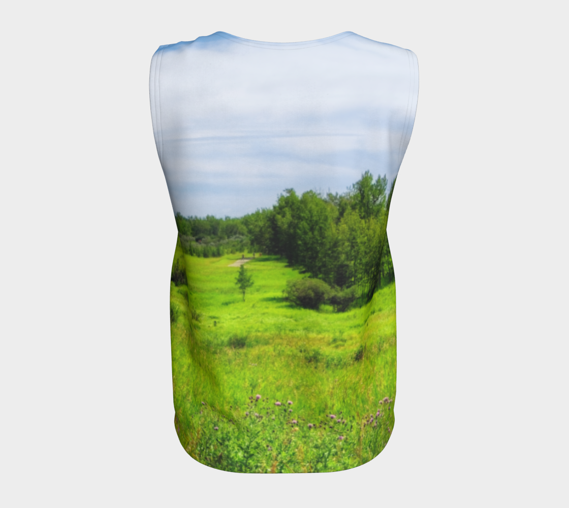 Women's All-Over Loose Long Tank Top - Fish Creek Park Votier's Flats Meadow